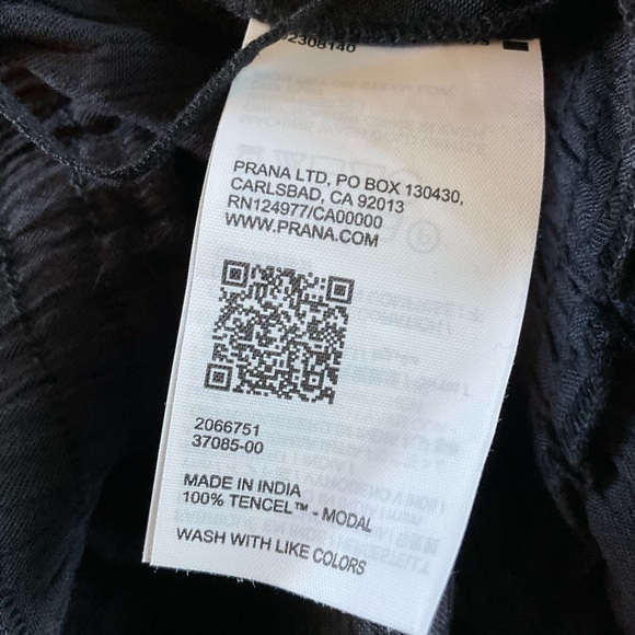 prAna Fernie Wide Leg Jumpsuit Swim Cover Up Black Size XL NWT - Picture 9 of 9